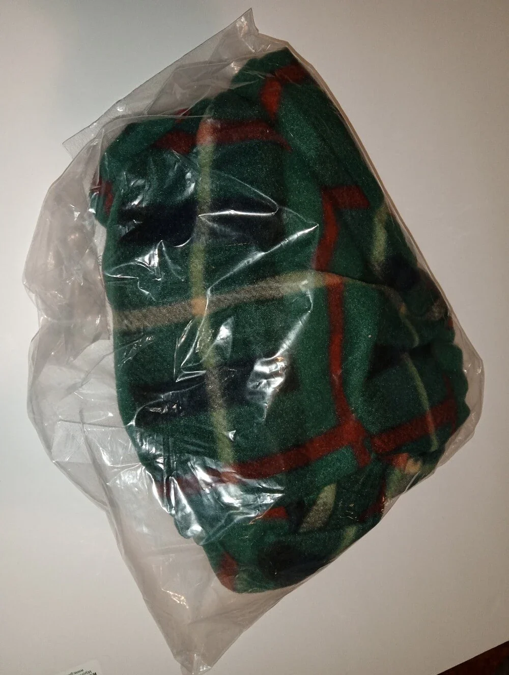 Dog Shirt. Plaid Hooded Fleece Pullover - Green & Red - 31 To 42 Lbs